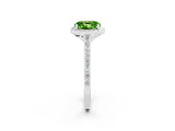White gold Cushion Cut Halo Round Diamond Pavé Band with Four-Prong Setting_2