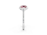 White gold Cushion Cut Halo Round Diamond Pavé Band with Four-Prong Setting_2