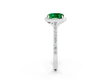 White gold Cushion Cut Halo Round Diamond Pavé Band with Four-Prong Setting_2