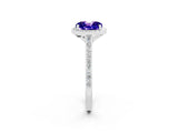 White gold Cushion Cut Halo Round Diamond Pavé Band with Four-Prong Setting_2