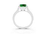 White gold Cushion Cut Halo Round Diamond Pavé Band with Four-Prong Setting_3