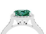 White gold Cushion Cut Halo Round Diamond Pavé Band with Four-Prong Setting_4