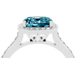 White gold Cushion Cut Halo Round Diamond Pavé Band with Four-Prong Setting_4