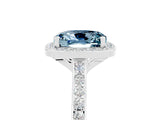 White gold Cushion Cut Halo Round Diamond Pavé Band with Four-Prong Setting_5