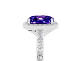 White gold Cushion Cut Halo Round Diamond Pavé Band with Four-Prong Setting_5