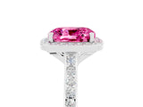 White gold Cushion Cut Halo Round Diamond Pavé Band with Four-Prong Setting_5
