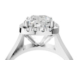 White gold Cushion Cut Halo Solitaire Engagement Ring with Square Band and Four-Prong Setting_94