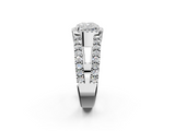 White gold Cushion Cut Halo Split Shank Diamond Ring with Four-Prong Setting_78