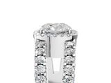White gold Cushion Cut Halo Split Shank Diamond Ring with Four-Prong Setting_82