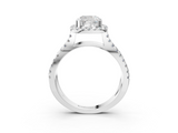 White gold Cushion Cut Halo Split Shank Pave Set Ring_69
