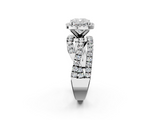 White gold Cushion Cut Halo Split Shank Prong Setting Ring_111
