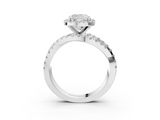 White gold Cushion Cut Halo Split Shank Prong Setting Ring_116
