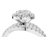 White gold Cushion Cut Halo Split Shank Prong Setting Ring_117