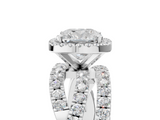 White gold Cushion Cut Halo Split Shank Prong Setting Ring_118