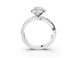 White gold Cushion Cut Halo Split Shank Prong Setting Ring_15
