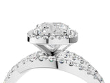 White gold Cushion Cut Halo Split Shank Prong Setting Ring_16