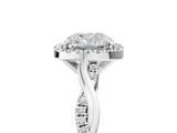 White gold Cushion Cut Halo Twisted Band Four-Prong Ring_51