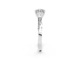 White gold Cushion Cut Moissanite Engagement Ring with Side Stone Accents and Four-Prong Setting_26