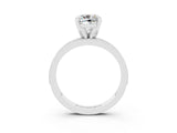White gold Cushion Cut Moissanite Milgrain Pavé Engagement Ring with Four-Prong Setting_15