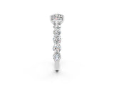 White gold Cushion Cut Moissanite Prong Setting with Side Stones on a Pave Band_2