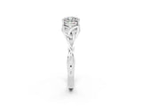 White gold Cushion Cut Moissanite Solitaire Celtic Knot Ring with Four-Prong Setting_14