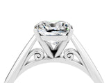 White gold Cushion Cut Moissanite Solitaire Engagement Ring with Cathedral Setting and Four-Prong Mount_34