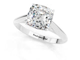 White gold Cushion Cut Moissanite Solitaire Engagement Ring with Cathedral Setting and Four-Prong Mount_37
