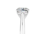 White gold Cushion Cut Moissanite Solitaire Engagement Ring with Cathedral Setting and Four-Prong Mount_41