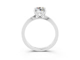 White gold Cushion Cut Moissanite Solitaire Engagement Ring with Classic Band and Four-Prong Setting_27