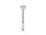 White gold Cushion Cut Moissanite Solitaire Pavé Band with Four-Prong Setting_2