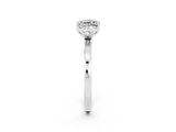 White gold Cushion Cut Moissanite Solitaire Ring with Thin Band and Prong Setting_14