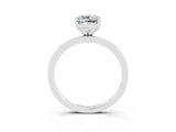 White gold Cushion Cut Moissanite Solitaire Ring with Thin Band and Prong Setting_39