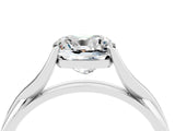 White gold Cushion Cut Moissanite Solitaire Twist Band Prong Setting Ring_58