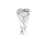 White gold Cushion Cut Moissanite Solitaire Twist Band Prong Setting Ring_59