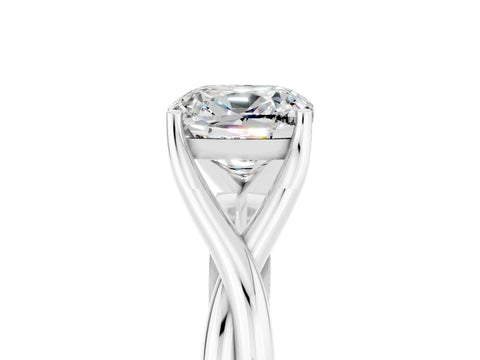 White gold Cushion Cut Moissanite Solitaire Twist Band Prong Setting Ring_59