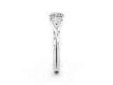 White gold Cushion Cut Moissanite Solitaire Twist Band Prong Setting Ring_75