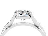 White gold Cushion Cut Moissanite Solitaire Twist Band Prong Setting Ring_77
