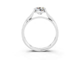 White gold Cushion Cut Moissanite Solitaire Twist Band Prong Setting Ring_81