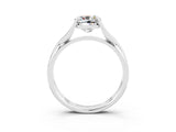 White gold Cushion Cut Moissanite Solitaire Twist Band Prong Setting Ring_93