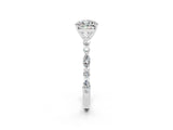 White gold Cushion Cut Moissanite Solitaire with Side Stones on a Pavé Band and Four-Prong Setting_2