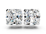 Silver 2.10 Carat Cushion Moissanite Stud Earrings
