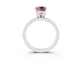 White gold Cushion Cut Morganite Milgrain Pavé Engagement Ring with Four-Prong Setting_15