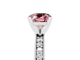 White gold Cushion Cut Morganite Milgrain Pavé Engagement Ring with Four-Prong Setting_17