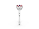 White gold Cushion Cut Morganite Ring with Side Stones and Four-Prong Setting_38
