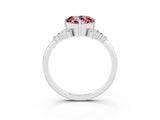 White gold Cushion Cut Morganite Ring with Side Stones and Four-Prong Setting_39