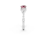 White gold Cushion Cut Morganite Solitaire Celtic Knot Ring with Four-Prong Setting_14