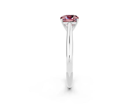 White gold Cushion Cut Morganite Solitaire Engagement Ring with Cathedral Setting and Four-Prong Mount_14