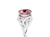 White gold Cushion Cut Morganite Solitaire Engagement Ring with Celtic Knot Band and Four-Prong Setting_5