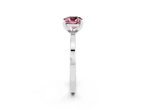 White gold Cushion Cut Morganite Solitaire Engagement Ring with Classic Band and Four-Prong Setting_26