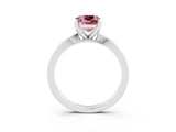 White gold Cushion Cut Morganite Solitaire Engagement Ring with Classic Band and Four-Prong Setting_27